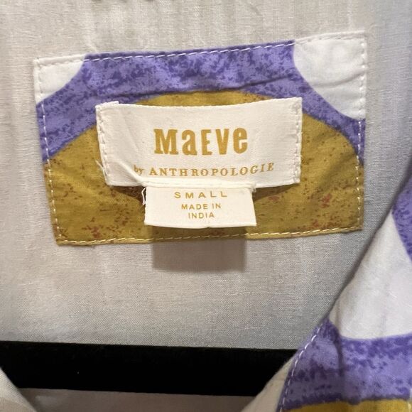 Anthropologie Maeve The Lillian Cap Sleeve Button-front Midi Dress Sz S Boho - Picture 4 of 8